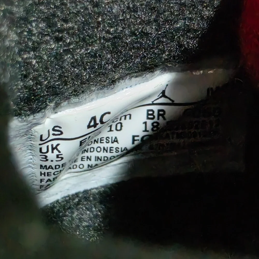 New 4C Jordan 4 RM TD FQ7937-060 Black Varsity Red Anthracite Toddler Box Damage
